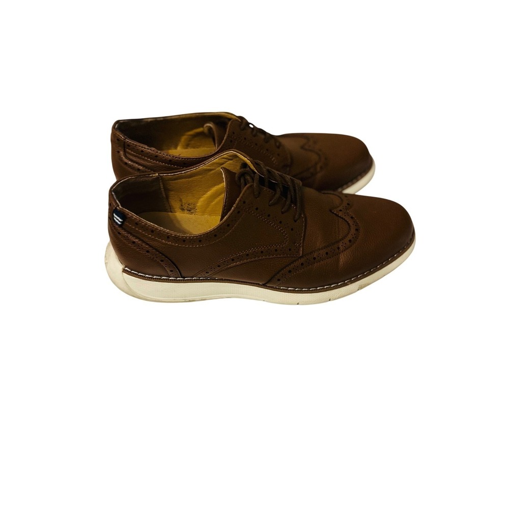 Nautica Mens Warren Brown Leather Wingtip‎ Oxford Dress Casual Shoes
